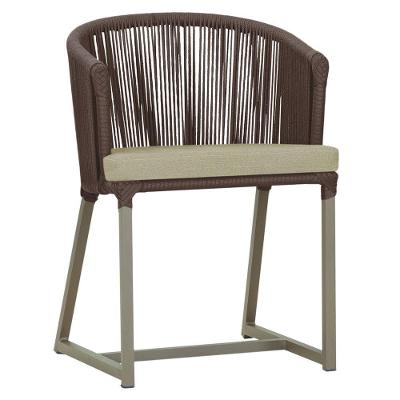 Cadeira De Jantar Noronha Alumínio Fendi E7 Trama Original Marrom