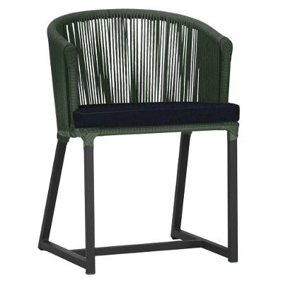 Cadeira De Jantar Noronha Alumínio Preta E12 Trama Original Verde