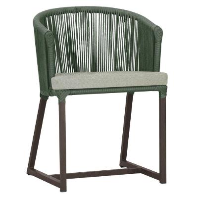 Cadeira De Jantar Noronha Alumínio Marrom E3 Trama Original Verde