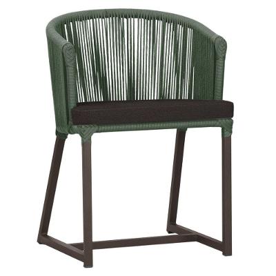 Cadeira De Jantar Noronha Alumínio Marrom E9 Trama Original Verde