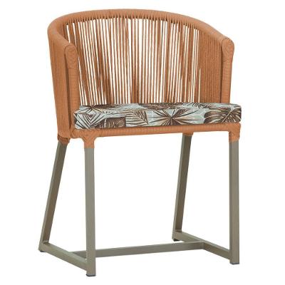 Cadeira De Jantar Noronha Alumínio Fendi E6 Trama Original Terra Cota