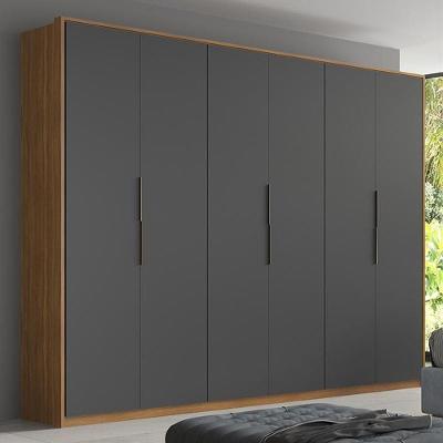 Guarda Roupa Casal Atrice 6 Portas Amêndola Touch/grafito - Demartêz Amêndola Touch/grafito