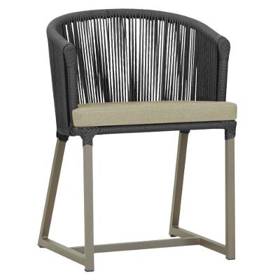 Cadeira De Jantar Noronha Alumínio Fendi E7 Trama Original Preto