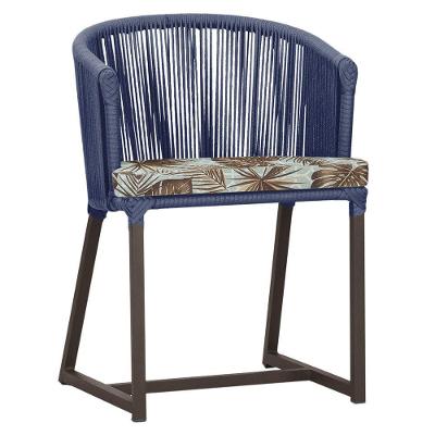 Cadeira De Jantar Noronha Alumínio Marrom E6 Trama Original Azul