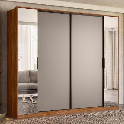 Guarda Roupa Casal Laredo 4 Portas Flex Nogueira/nude Prime Tx Com Espelho - Demartêz