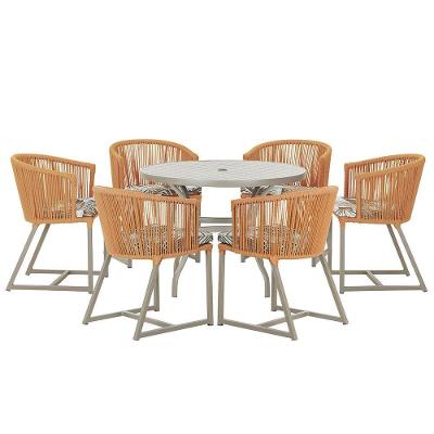 Mesa E 6 Cadeiras De Jantar Noronha Fendi E6 Trama Original Terra Cota