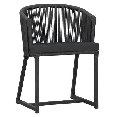 Cadeira De Jantar Noronha Alumínio Preta E11 Trama Original Preto