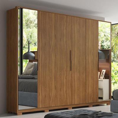 Guarda Roupa Casal Atrice 6 Portas Amêndola Touch Com 2 Espelhos E Pés Demartêz