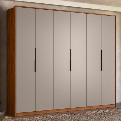 Guarda Roupa Casal Atrice 6 Portas Nogueira Touch/nude Prime Tx Demartêz
