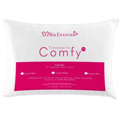 Travesseiro Comfy Suporte Médio Fibra Siliconizada 500 Gramas 70cm X 50cm 1 Unidade