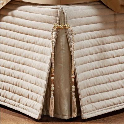 Saia Para Cama Box Queen Paris Matelada Bege