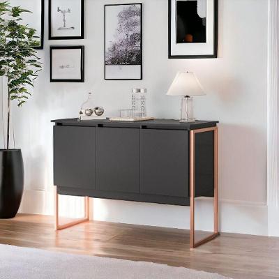 Buffet 3 Portas Classico Siberia - Preto Cobre Preto Cobre