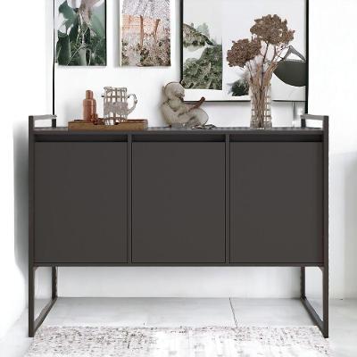 Buffet Aparador Industrial 3 Portas Porto - Preto Onix Preto Onix