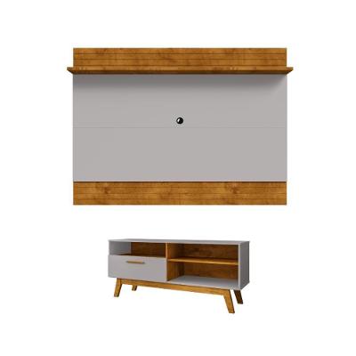 Conjunto Painel E Rack Whiterun Cinamomo Off White