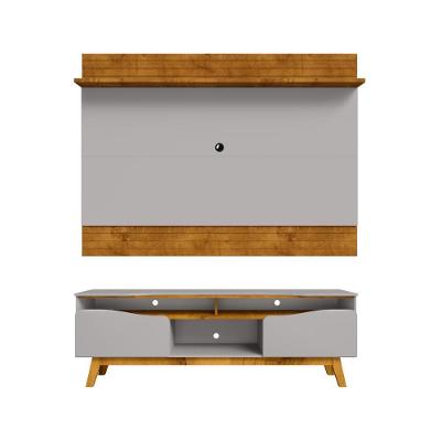 Conjunto Painel E Rack Ymir Naturalle Off White