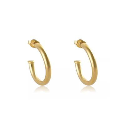 Brinco Argola Grossa Pequena Folheado Em Ouro 18k
