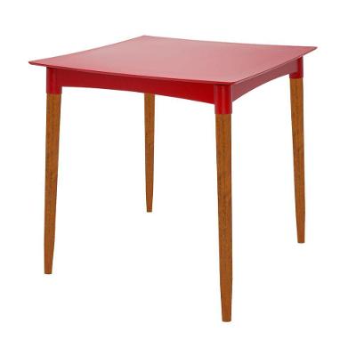 Mesa Tramontina Diana Em Polipropileno Vermelho 70cm Pernas De Madeira