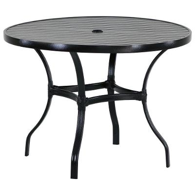 Mesa Com Tampo Ripado 120 Cm Em Alumínio Trama Original Preto