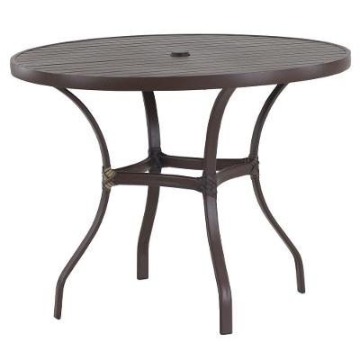 Mesa Com Tampo Ripado Alumínio Para Cozinha Trama Original Marrom