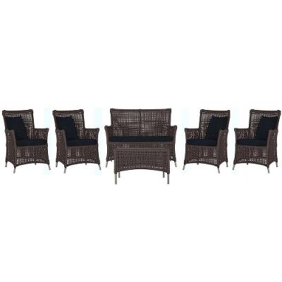 Jogo Sofá 4 Poltronas E Mesa Igapó Fendi E12 Trama Original Marrom