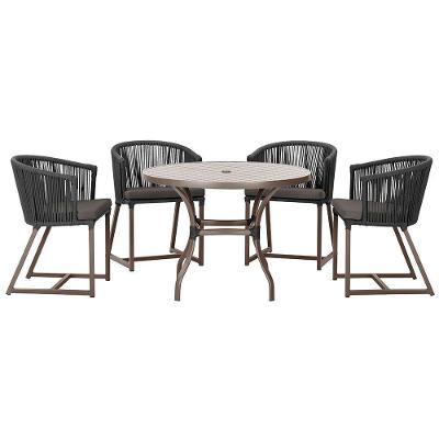 Mesa Com 4 Cadeiras E Noronha Estofado 11 Trama Original Preto