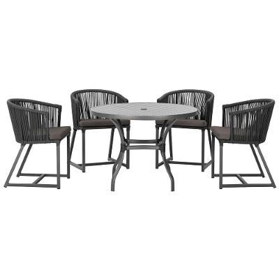 Mesa Com 4 Cadeiras E Noronha Estofado 11 Trama Original Preto