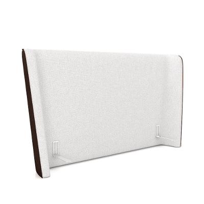 Cabeceira Design Para Cama Casal Torres Pés Em Madeira Pu/bouclê Marrom/off White G91 - Gran Belo