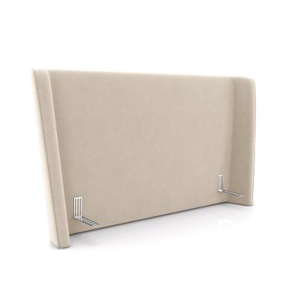 Cabeceira Design Para Cama Queen Torres Pés Em Madeira Veludo Bege G91 - Gran Belo