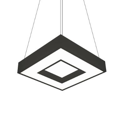 Lustre Pendente Newline New Chess 516 47cm Led Bivolt Preto 3000k Luz Amarela