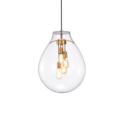 Lustre Pendente Skylight Tommy 3039 G E27 Bivolt Dourado-transparente