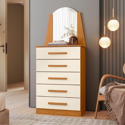 Comoda 1 Espelho Gavetas Elite Cinamomo Off White
