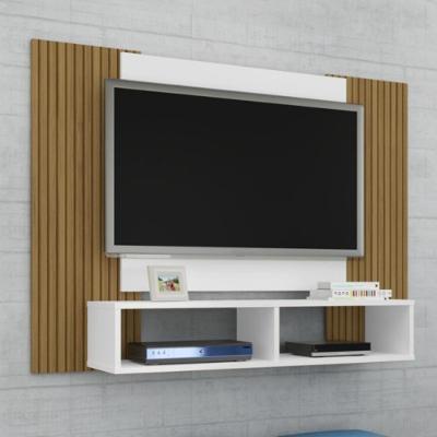 Painel Para Tv Tate Branco Ripado