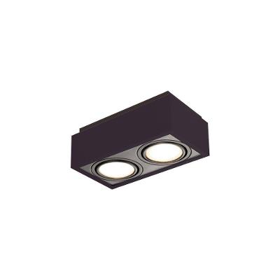 Spot De Sobrepor Newline Box Para 2 Lâmpadas Ar111 Gu10 Bivolt Preto