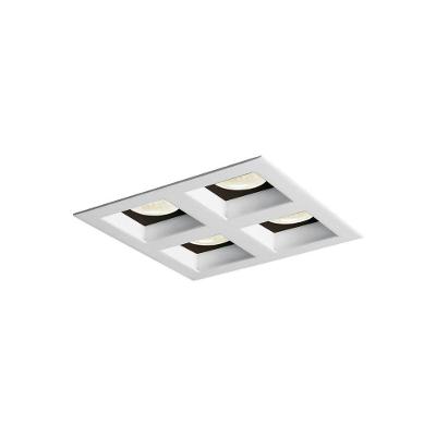 Spot De Embutir Newline Flat Para 4 Lâmpadas Mr16 Gu10 Bivolt Branco Preto