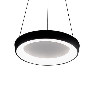 Lustre Pendente Newline Apollo 586 47cm Led Bivolt Preto 4000k Luz Neutra