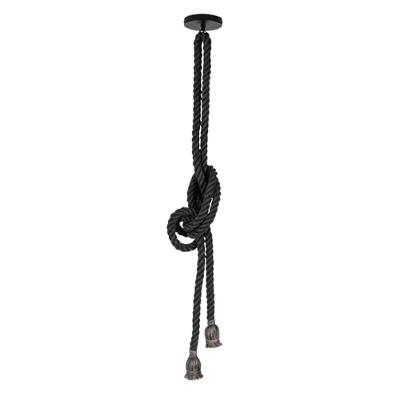Lustre Pendente Corda Para 2 Lâmpadas Chumbo E27 Bivolt