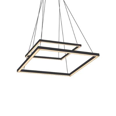 Lustre Pendente Newline Fit Led 746 Bivolt Preto 3000k Luz Amarela
