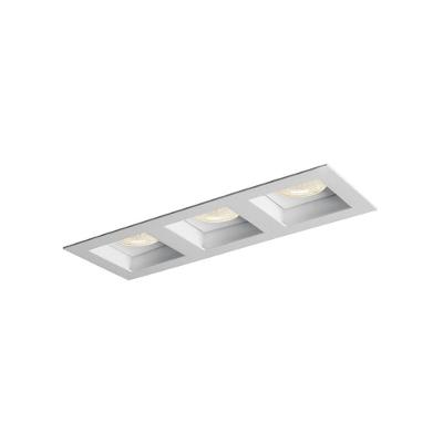 Spot De Embutir Newline Flat Para 3 Lâmpadas Mr16 Gu10 Bivolt Branco Preto