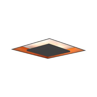 Plafon De Embutir Newline New Picture 541 Led 49cm Bivolt Preto Cobre 3000k Luz Amarela
