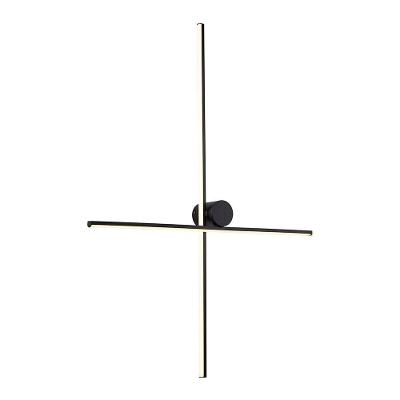 Arandela Nordecor Nien 60cm+80cm 20w Led Bivolt Preto 3000k Luz Amarela 2937