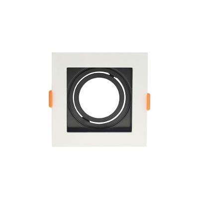 Spot De Embutir Recuado Astraled Berenices Para Lâmpada Par 20 Quadrado Branco Preto Sp-7622