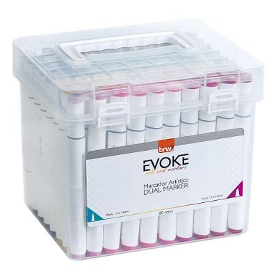 Marcador Artístico Evoke Dual Marker Brw 80 Cores