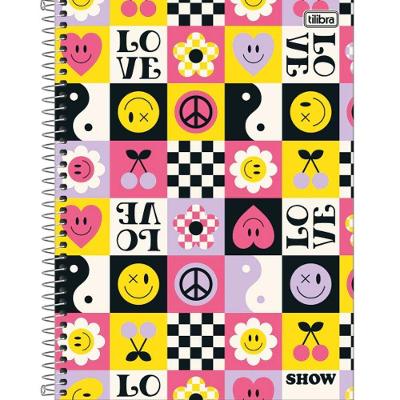 Caderno Espiral Capa Dura Universitário 1 Matéria Show Feminino 80 Folhas Tilibra Estampa 2