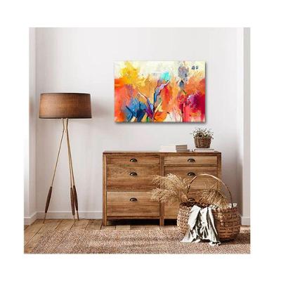 Quadro Decorativo Abstrato Brush Stroke C- Moldura Dourada Tamanho:100 X 70 Cm