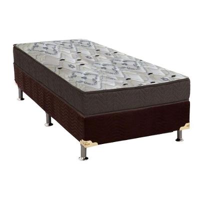 Cama Box Solteiro: Colchão Espuma D45 Ortobom Anatômico Iso 150 + Base Crc Suede Brown (78x188x18)