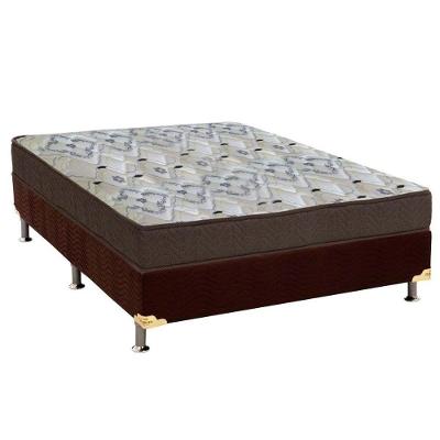 Cama Box Viúva: Colchão Ortopédico Ortobom D45 Anatômico Iso 150 + Base Crc Suede Brown (128x188x18)