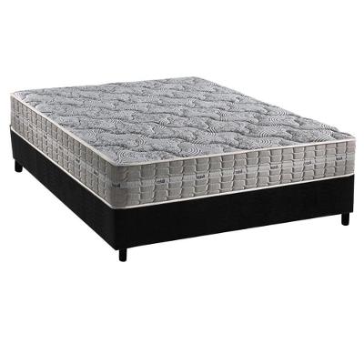 Cama Box Casal: Colchão Molas Ensacadas Royal + Base Crc Suede Black (138x188)