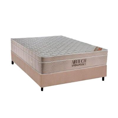 Cama Box Casal: Colchão Molas Ensacadas Ortobom Airtech + Base Crc Suede Clean (138x188)