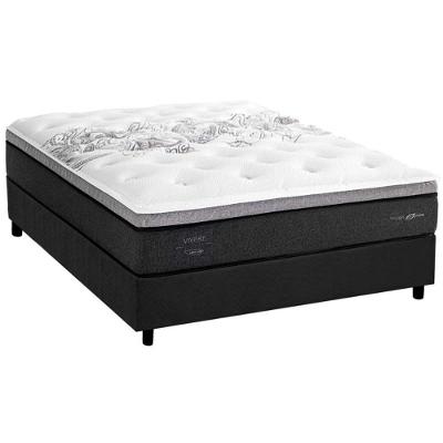 Cama Box Casal: Colchão Molas Ensacadas Herval Partenon C1629 Viscogel + Base Crc Suede Gray (138x188x33)