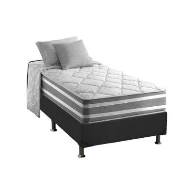 Cama Box Solteiro: Colchão Molas Ensacadas Duo Sono + Base Crc Suede Gray (88x188)